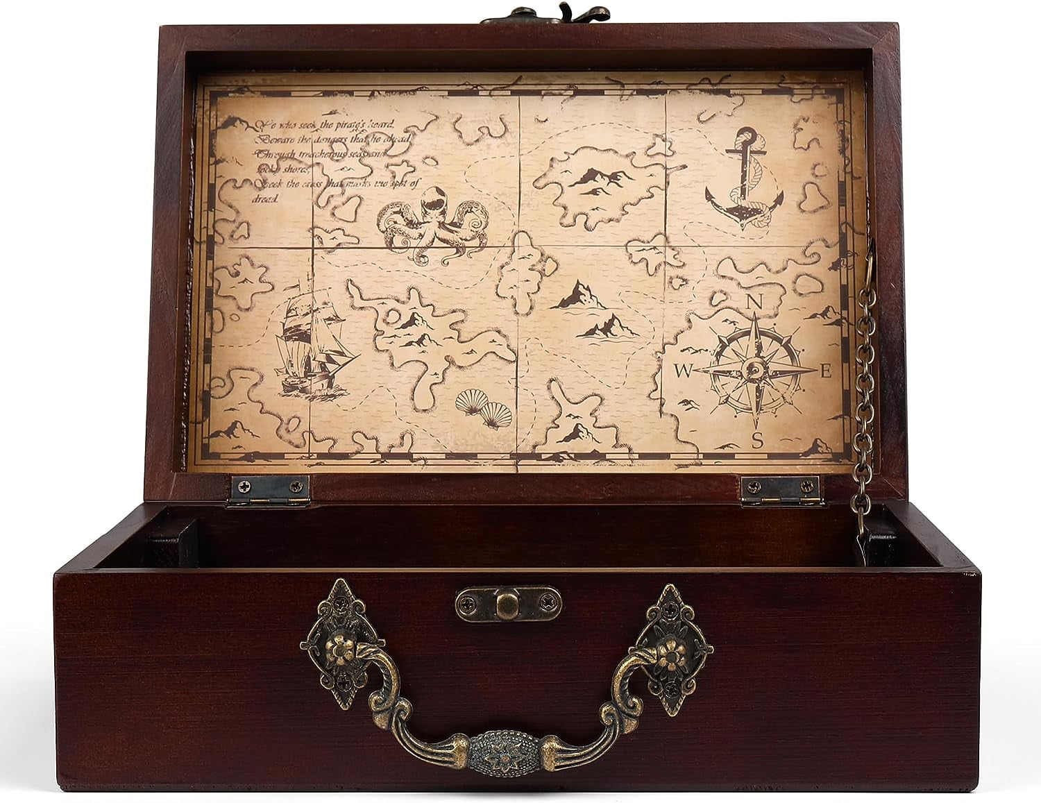 Sterling Games 12 Number Shut the Box Wooden Box Travel Case Nautical Theme Family Dice Game