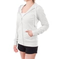 thumbnail image 4 of Made by Olivia Women's French Terry Full Zip-Up Hoodie Long Sleeve Hooded Sweatshirt Pockets, 4 of 5