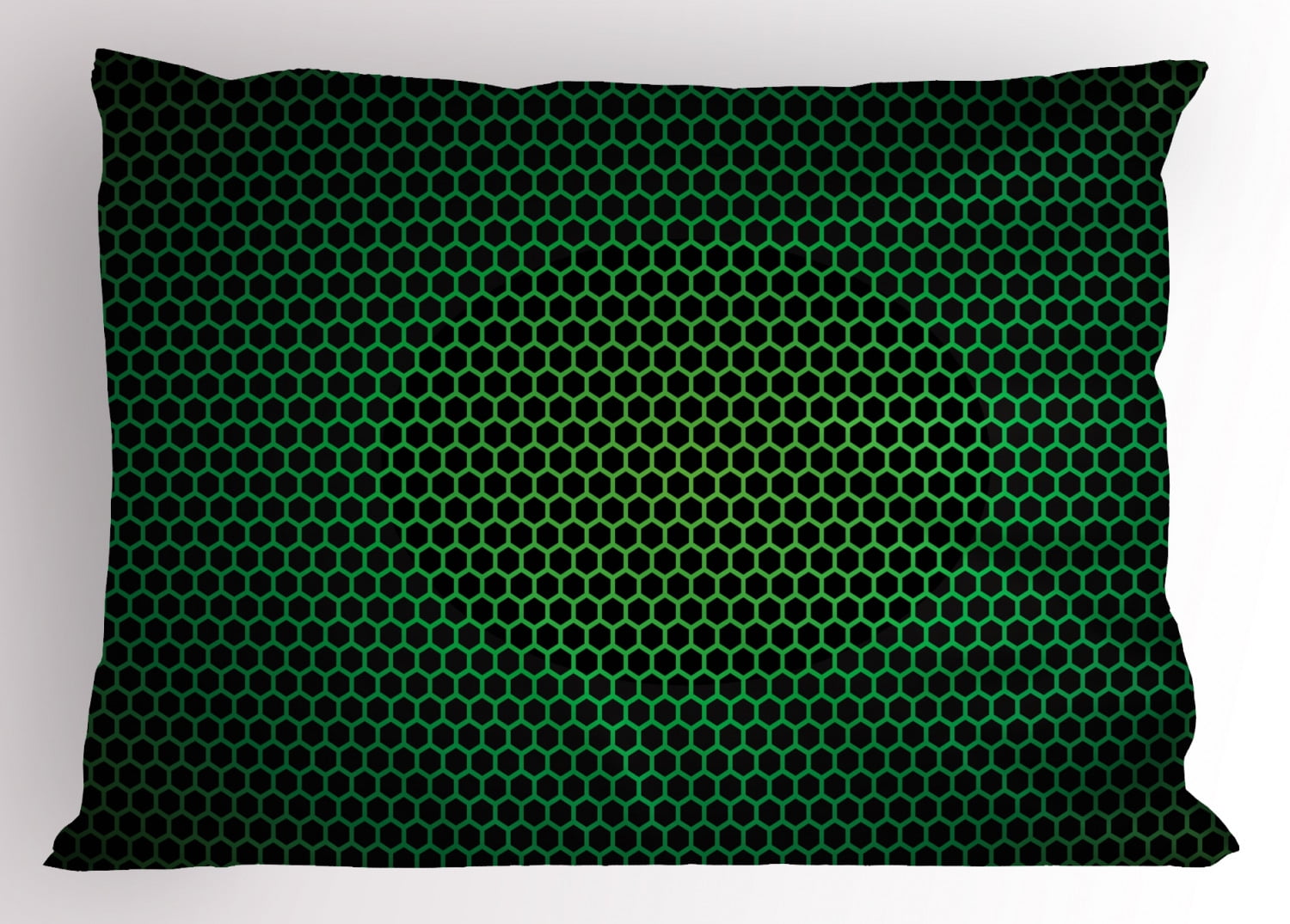 Forest Green Pillow Sham Geometrical Pattern with Polygons