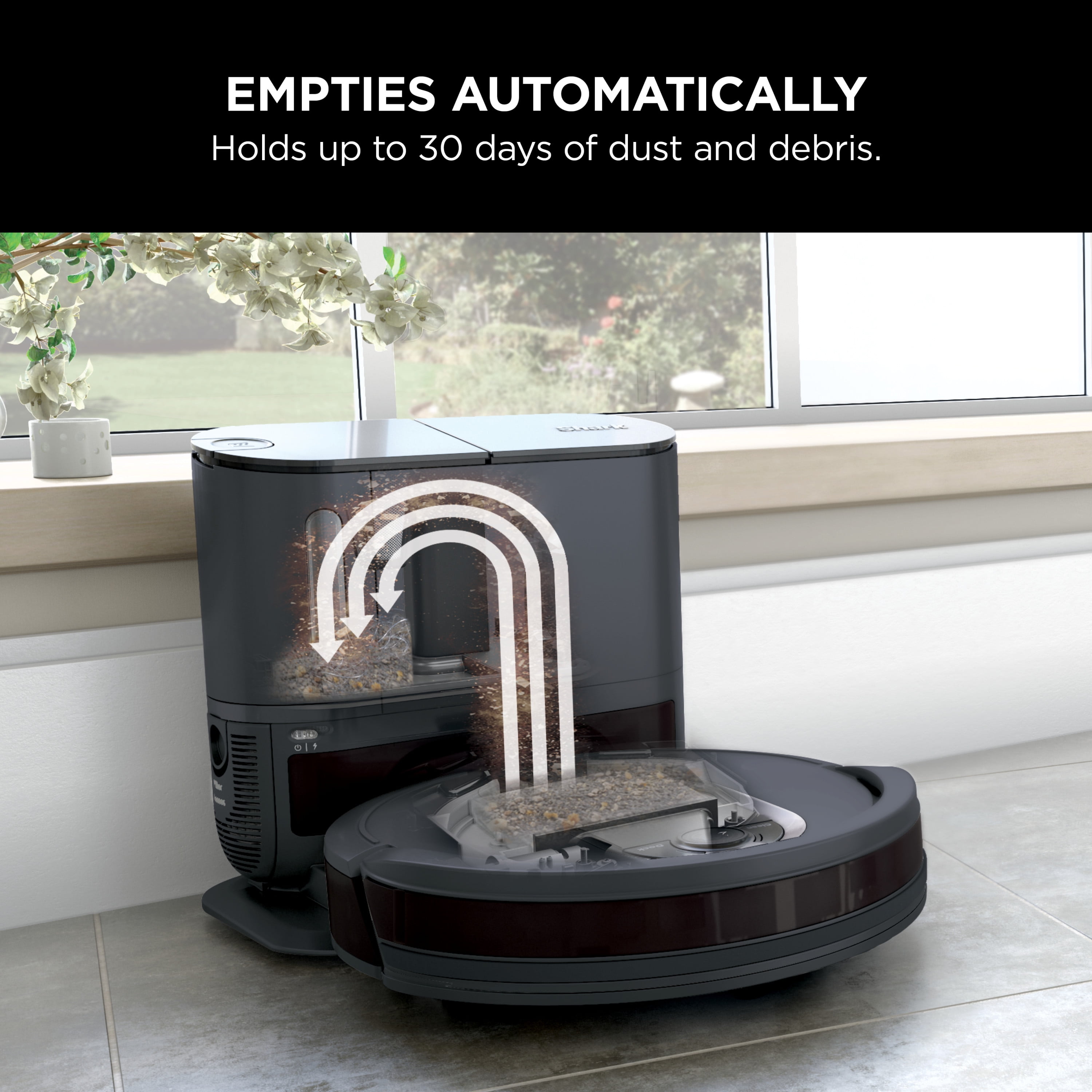 Shark EZ Robot Vacuum with Self-Empty Base, Row-by-Row Cleaning, RV915S