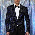 thumbnail image 2 of oqasdz Carnival Blazer for Men Print Jacket for Celebration Events Night Out Attire Classic Fit Stretch Dress Coat Travel Party Business Formal, 2 of 4