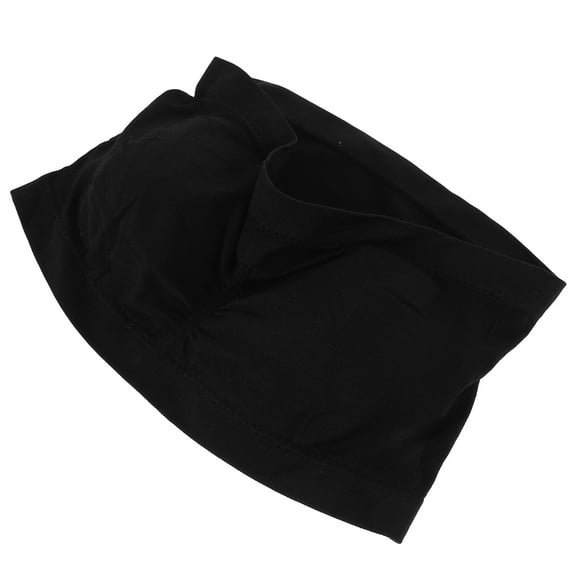 OFFIGAM Black Seamless Strapless Bandeau Bra with Double Layer Support for Comfortable All-Day Wear