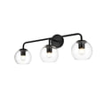 thumbnail image 7 of Living District Genesis 3-Light Iron & Glass Bath Sconce in Black/Clear, 7 of 7