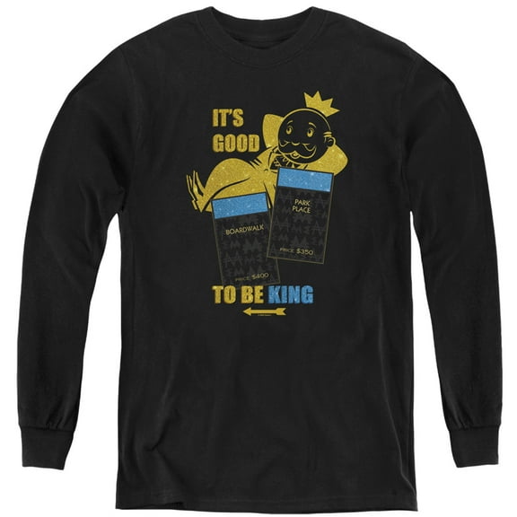 Monopoly Its Good To Be King No Logo Youth Long Sleeve T-Shirt Black