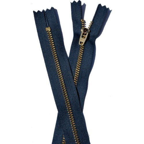 Zipperstop Wholesale YKK® Brass Pant Zipper - YKK #4.5 Pants with Locking Slide ~ Closed End (Select Length/color) (Length 4 inch, 560 - Navy)