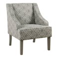 thumbnail image 1 of HomePop Traditional Fabric Geometric Swoop Arm Accent Chair in Gray Finish, 1 of 9