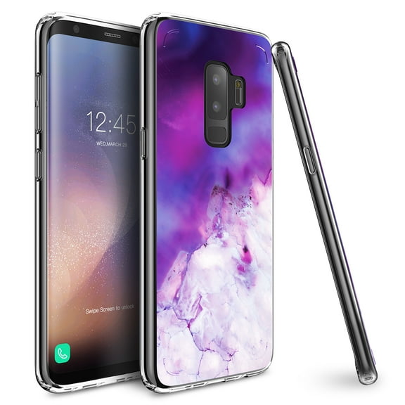 Samsung Galaxy S9 Slim Fit PC Protective Case Cover – Purple/Lavender Marble Geode Design
