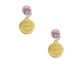 thumbnail image 2 of Delight Jewelry Goldtone Engraved Class of 2024 Pink Crystal Clip on Earrings, 2 of 5