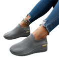 thumbnail image 3 of EKVAHL Knit Wedge Sneakers for Women, Breathable Mesh Slip-Ons, Orthopedic Arch Support Casual Tennis Shoes with Elastic Fit and Hidden Heel Gray, 3 of 5