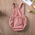 thumbnail image 3 of Musuos Infant Baby Corduroy Overalls Romper 0-24Months Solid Color Sleeveless Backless Cross Strap Casual Jumpsuit for Boys Girls, 3 of 7