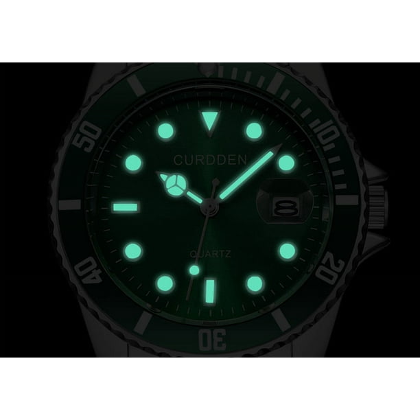 Reloj de cuarzo para hombre, relojes para hombre CURDDE, reloj de pulsera analógico de cuarzo deportivo de acero inoxidable con fecha y estilo militar a la moda para hombre