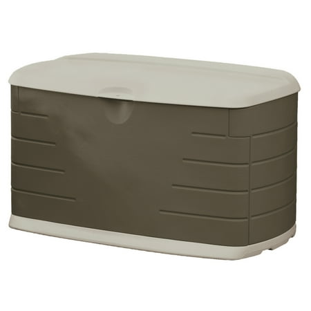 Rubbermaid Outdoor Medium Deck Box with Seat, Green, 73 Gallon