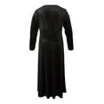 thumbnail image 4 of Velvet Dress for Women Autumn Winter New V-neck Slim Twist High Waist Evening Dress Sexy Solid Color Pleated A-line Dresses, 4 of 5