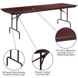 8-Foot Mahogany Melamine Laminate Folding Training Table