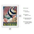thumbnail image 2 of Australia - Great Barrier Reef - Longspined Butterfly-Fish and Heron Island Volute - Vintage Travel Poster by Eileen Mayo c.1956 - Japanese Unryu Rice Paper Art Print 24 x 32 in, 2 of 4