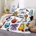 thumbnail image 1 of Manta de Halloween con diseño de murciélago, fantasmas, calabaza, acogedora manta de franela para decoración de Halloween, para fiesta, sofá, cama, sala de estar, 40 x 50 A-4, 1 of 1
