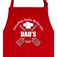 thumbnail image 2 of ThisWear BBQ Grill Accessories Everything Tastes Better Off Dads Grill Chef Apron Two Pocket Apron Red, 2 of 7