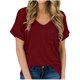 thumbnail image 2 of Pntutb - Camiseta de manga corta para mujer con cuello en V y bolsillos informales Pntutb Pntutb-1797, 2 of 5