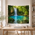 thumbnail image 5 of Tropical Waterfall With Turquoise Pool, Peaceful Photographic Style for Nature Lovers, Nature Wall Art, Housewarming Gift Tapestry Wall Hanging for Bedroom and Living Room, 5 of 7