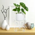 thumbnail image 3 of Outdoor Metal Plant Stand Flower Pot Holder Triangle Support Planter White Decor, 3 of 6