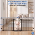 thumbnail image 4 of Vomeast 34.6"-84.2" Extra Wide Baby Safety Gate,Auto Close Pet Dog Gates for Stairs Doorways Fireplace,Anti-Trip Pedal,29.5" Tall,Black, 4 of 10