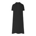 thumbnail image 6 of Summer Fashion Womens Dresses Plus Size Solid Color Casual Loose Fitting Daily Short Sleeved Lapel, 6 of 7