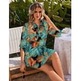 thumbnail image 3 of Ekouaer Beach Cover Ups for Women V Neck Bathing Suit Cover Up Bikini Swimsuit Coverup Beach Dress Shirt, 3 of 6