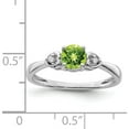 thumbnail image 3 of Sterling Silver Rhodium Plated Diamond And Peridot Round Ring (Size 9) Made In India qr4511pe-9, 3 of 5