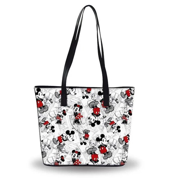 Disney-Bolso de hombro de Mickey y Minnie para mujer, bolsa de gran capacidad con dibujos animados, impermeable, para viaje y playa