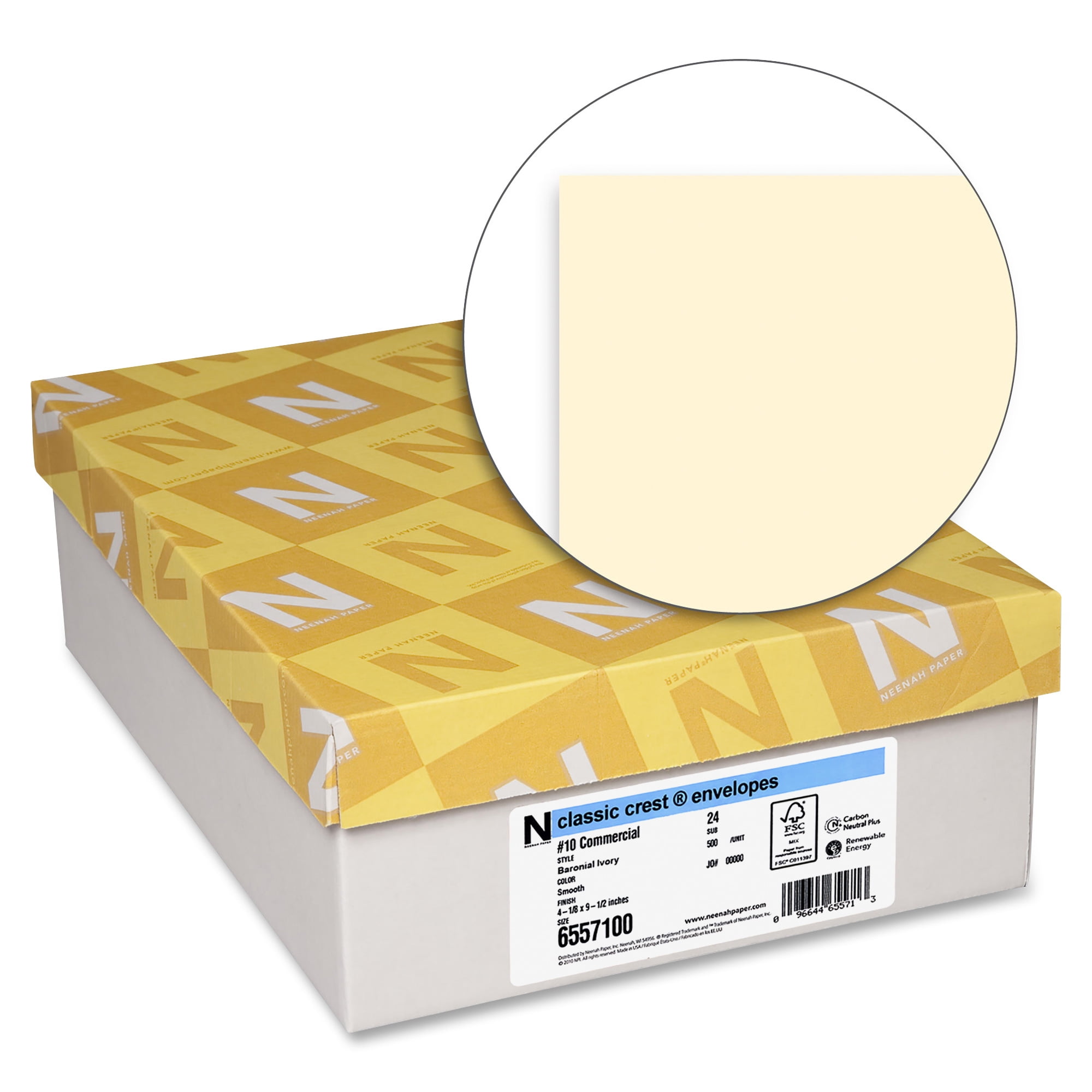 Classic Crest, NEE6557100, Commercial Flap Envelopes, 500 / Box, Baronial Ivory