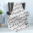 thumbnail image 4 of Gymnastics Soft Flannel Fleece Throw Blanket, Olympic Competition Themed Silhouettes Pattern with Ribbons and Podium, Cozy Plush for Indoor and Outdoor Use, 60" x 80", Black and White, by Ambesonne, 4 of 5