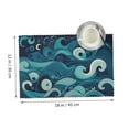 thumbnail image 2 of DouZhe Polyester Placemats Set of 4, Seascape Waves Pattern Heat Resistant Place Mats for Dining Table, 12" x 18", 2 of 7