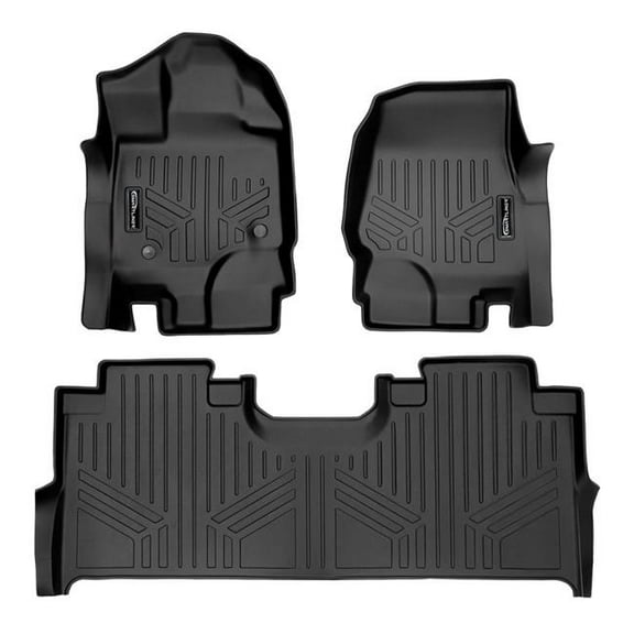 SMARTLINER 2 Rows Custom Fit Floor Liners Compatible with 2015 - 2025 Ford F-150 Super Crew