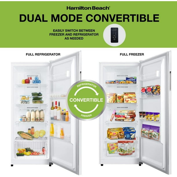 Hamilton Beach 17 Cu ft Upright Convertible Refrigerator Freezer White