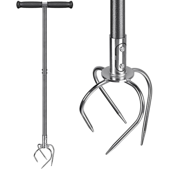 Runstore Manual Claw Twist Tiller - Garden Hand Tiller with 4 Curved Claws and Soft Rubber Handle, Cultivator Tiller, Soil Loosener, Lawn Aerator