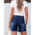 thumbnail image 3 of Pantalones cortos luvamia FLExclusive, vaqueros para mujer, talle alto, azul, 3 of 8