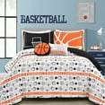 thumbnail image 3 of Lush Decor Basketball Game Kids Reversible Quilt, Twin, Black/Orange, 4-Pc Set, 3 of 11