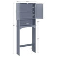 thumbnail image 4 of YfulYde Over The Toilet Storage, Bathroom Storage Organizer with 2 Doors and Adjustable Shelf, L24.5xW9xH66 Inches, Gray, 4 of 9