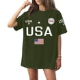 thumbnail image 2 of Axiiglly USA 250th Anniversary Women's Short-Sleeve Shirt Patriotic Flag Print Tee Shirts, Plus Size Loose Fit Holiday Womens Tops S-3XL, 2 of 6