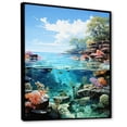 thumbnail image 2 of Designart "Great Barrier Australia painting II" Nautical & Beach Floater Framed Canvas Art Print, 2 of 7
