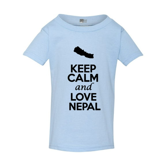 Keep Calm And Love Nepal Country People Patriotic Toddler Kids T-Shirt Tee