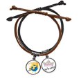 thumbnail image 1 of Football Soccer Sports US Bracelet Rope Hand Chain Leather Princess Wristband, 1 of 2