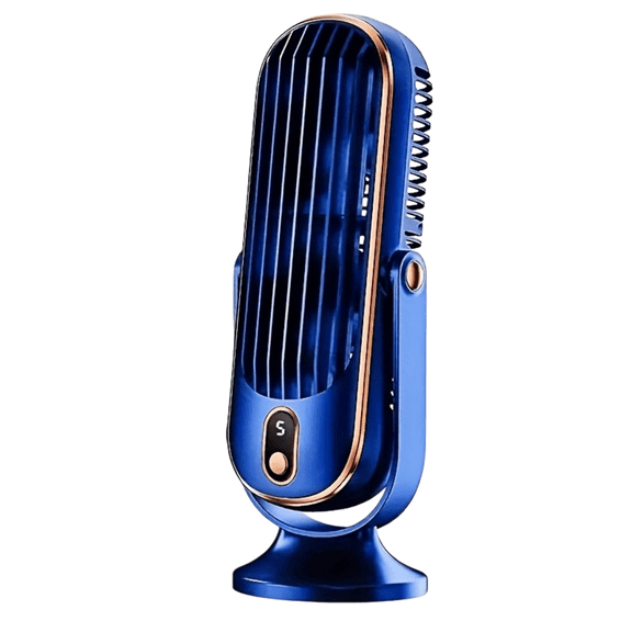 OKG Tower Fan, Portable Table Fan Personal Air Cooler, Dual Motor 5-Speed USB Rechargeable Quiet Fan for Home, Camping & Outdoor Activities