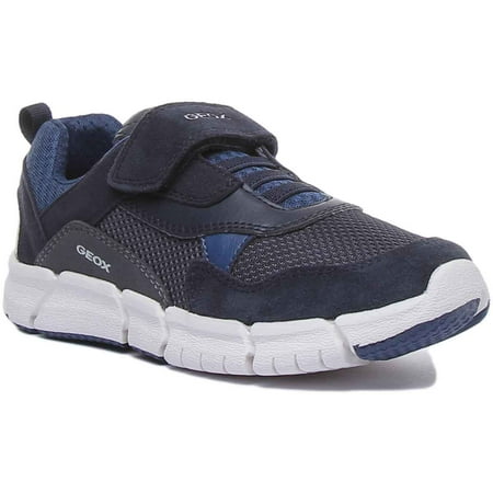 

Geox J Flexyper Kid s Lightweight Sneakers With Elastic Lace And Strap In Navy Size 1