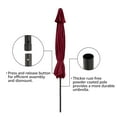 thumbnail image 3 of 11' Patio Umbrella, Outdoor Table Market Large Umbrella with 8 Steel Ribs and Crank, Dark Red, 3 of 8