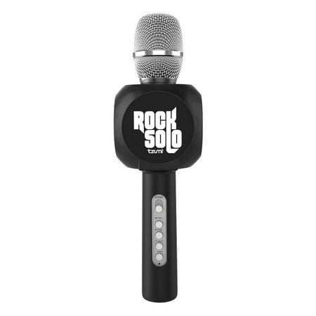 Bluetooth Speakers Cup Holder Rock Solo Bluetooth Karaoke Microphone and Speaker With Retractable Smartphone Holder - Compatible With Most Karaoke Apps - Rechargeable and Wireless (Black) ()