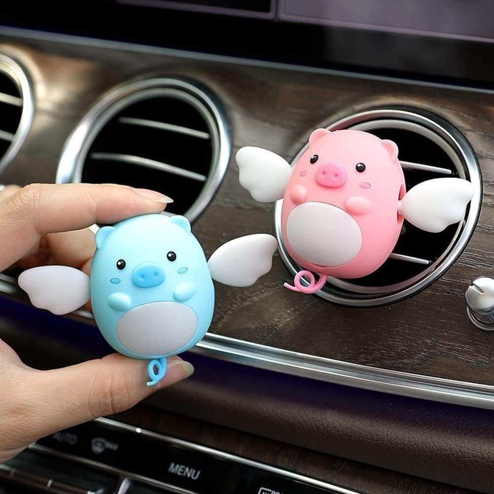 Cute Fly Pig Perfume Outlet Clip Creative Car Aromatherapy Vent Clip Cute Car Perfume Clip Aroma Diffuser Decor for Car Aroma Diffuser Decoration，Car Air Fresheners Scents(Orange)