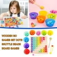 thumbnail image 1 of Wooden Go Games Set Dots Beads Board Games Toy Rainbow Clip Beads Puzzle, 1 of 8