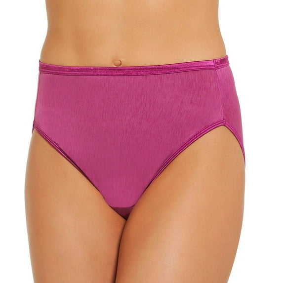 Vanity Fair Womens Body Shine Illumination Hi Cut Panty, 6, PERFECT PLUM