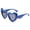 Blue, variant on Heart Shaped Sunglasses: Thick Frame Fashion Sunglasses for Sun Blocking, PC Frame, Stylish Heart-Shaped Design